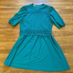 Cue emerald green 1/2 sleeve formal maxi dress size m b29